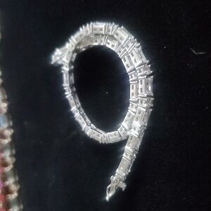 925 sterling silver tennis bracelet baguette